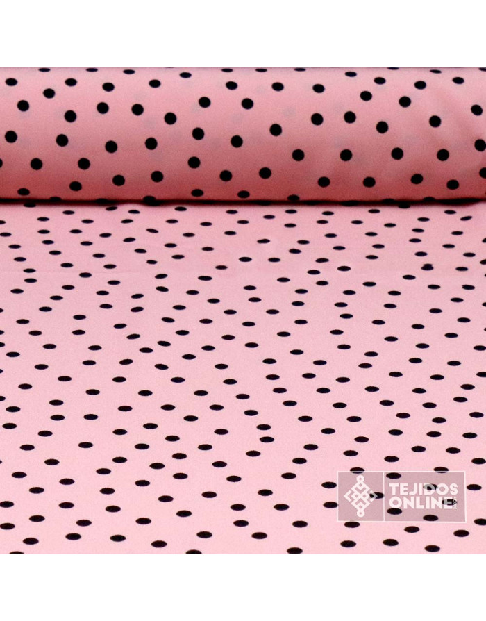 Telas de Flamenca - Crespón Maquillaje Lunar Negro