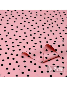 Telas de Flamenca - Crespón Maquillaje Lunar Negro 2