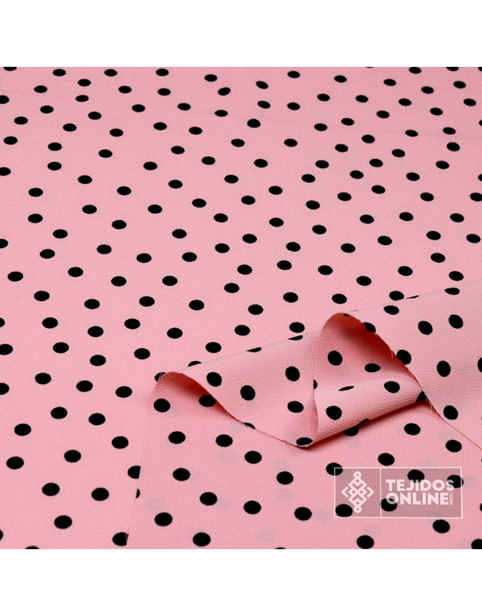 Telas de Flamenca - Crespón Maquillaje Lunar Negro