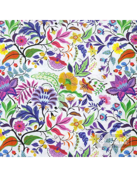 Loneta Flores Flor Vida - Telas para Manualidades Loneta Flores Flor Vida - Telas para Manualidades