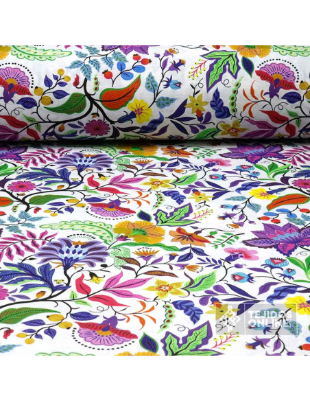 Loneta Flores Flor Vida - Telas para Manualidades Loneta Flores Flor Vida - Telas para Manualidades