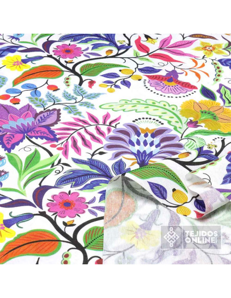 Loneta Flores Flor Vida - Telas para Manualidades Loneta Flores Flor Vida - Telas para Manualidades