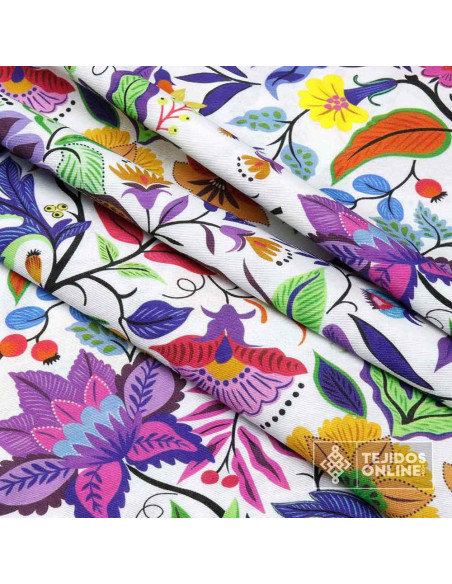 Loneta Flores Flor Vida - Telas para Manualidades Loneta Flores Flor Vida - Telas para Manualidades