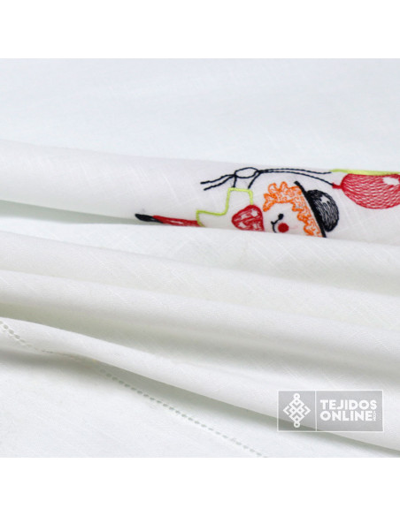 Visillo Payasos Infantil   - Tela de Visillo Infantil Visillo Payasos Infantil   - Tela de Visillo Infantil