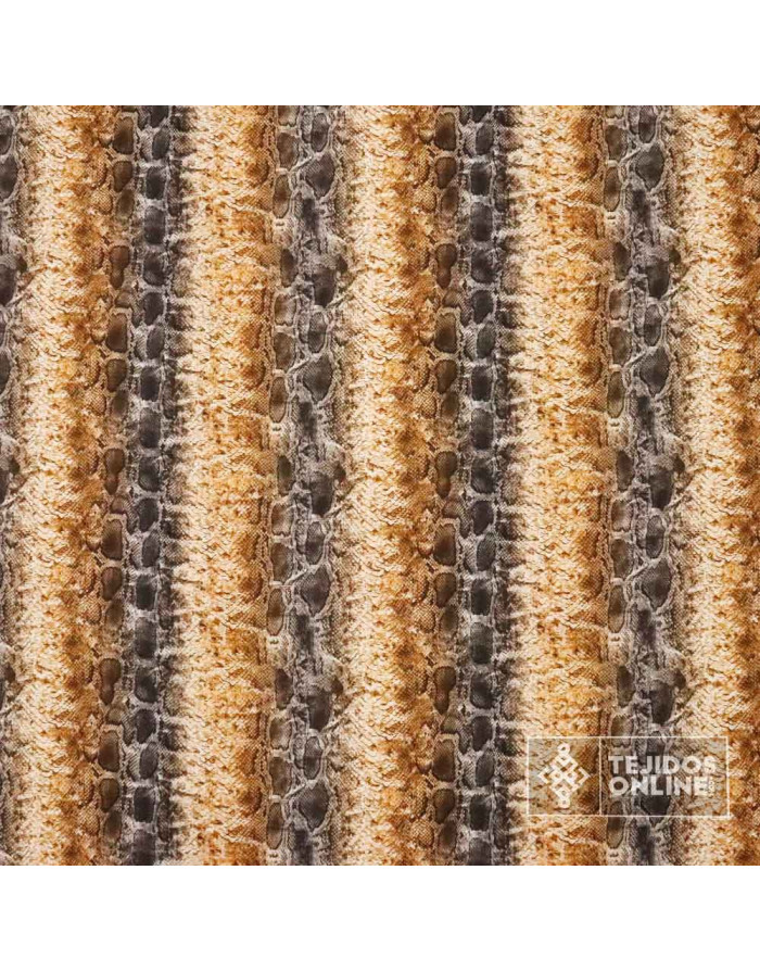 Algodón Serpiente Cascabel Beige - Telas en Liquidación