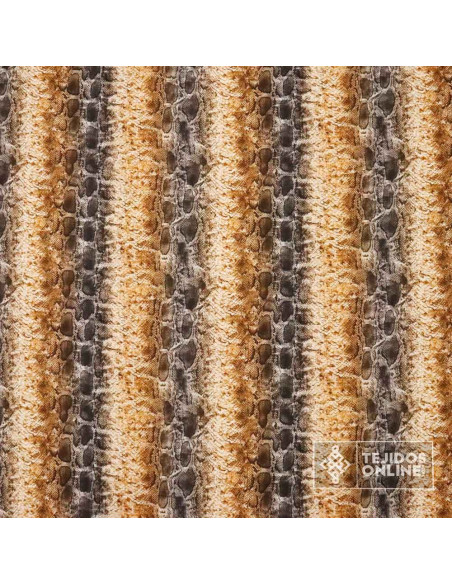 Algodón Serpiente Cascabel Beige - Telas en Liquidación Algodón Serpiente Cascabel Beige - Telas en Liquidación