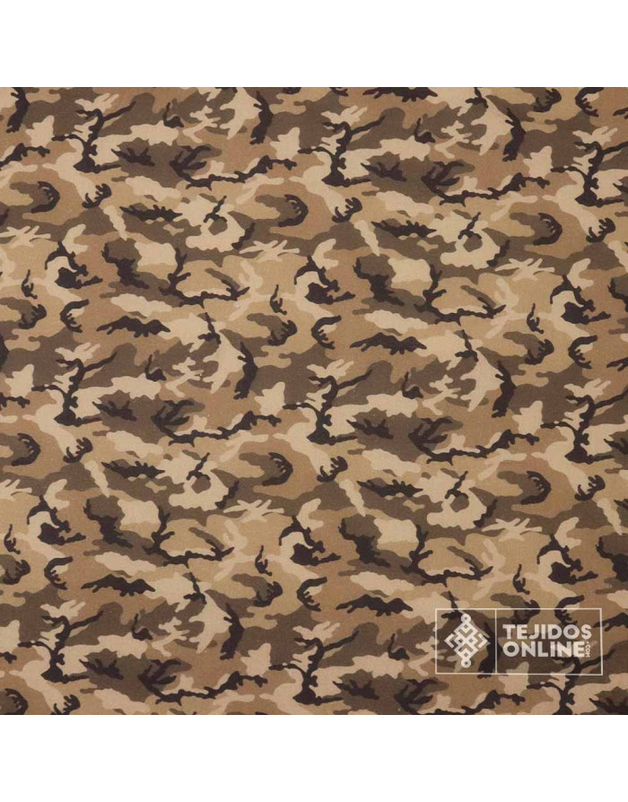Algodón Camuflaje Marrón - Telas de Camuflaje Marrón - Imagen 3