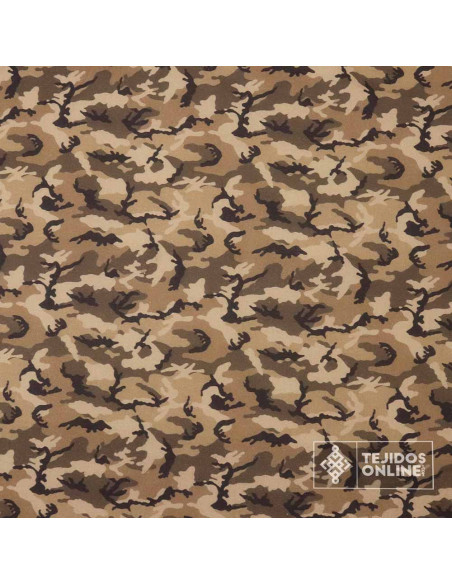 Algodón Camuflaje Marrón - Telas de Camuflaje Marrón - Imagen 3