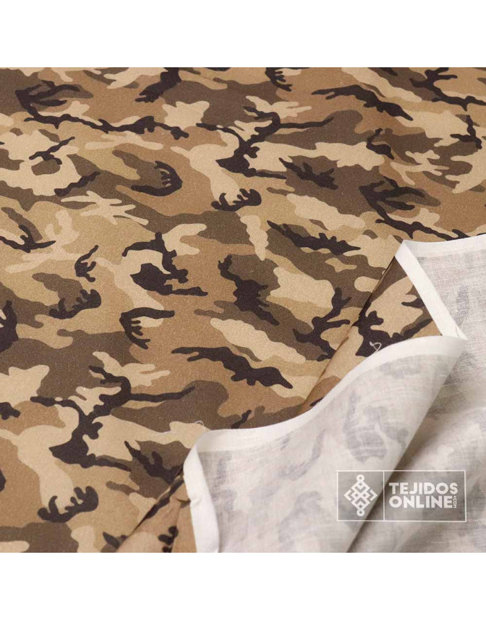Algodón Camuflaje Marrón - Telas de Camuflaje Marrón - Imagen 2