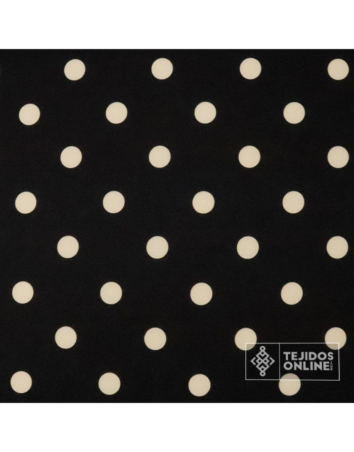 Tela Negra Lunar Camel - Telas para Trajes de Flamenca - Imagen 3