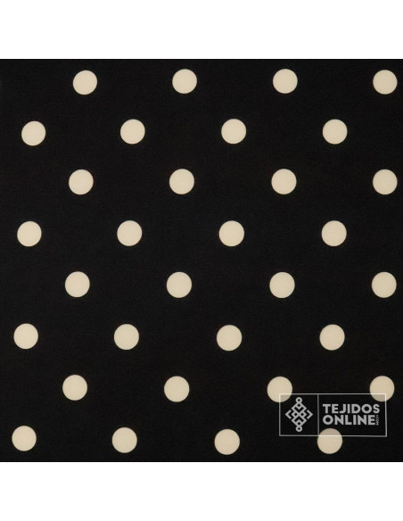 Tela Negra Lunar Camel - Telas para Trajes de Flamenca - Imagen 3