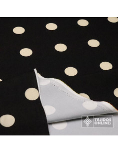 Tela Negra Lunar Camel - Telas para Trajes de Flamenca - Imagen 2