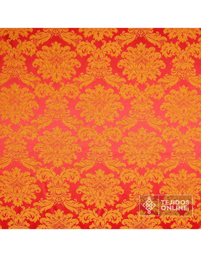 Damasco Burdeos Oro Viejo Versace -Telas Damasco - Imagen 3