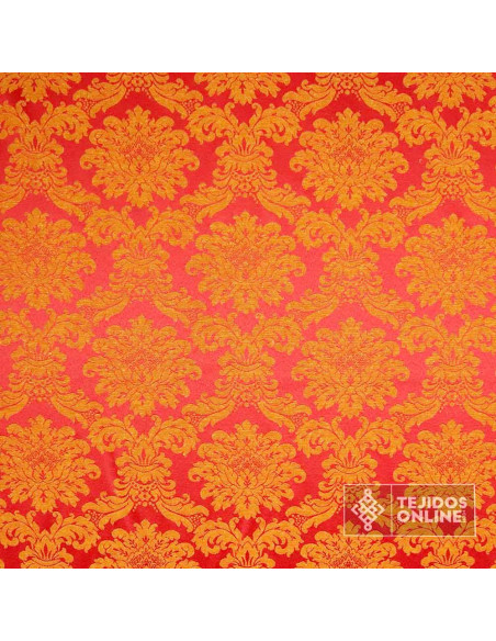 Damasco Burdeos Oro Viejo Versace -Telas Damasco - Imagen 3
