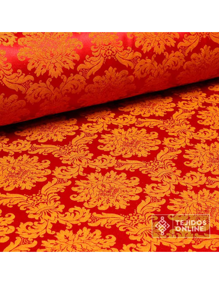 Damasco Burdeos Oro Viejo Versace -Telas Damasco - Imagen 4
