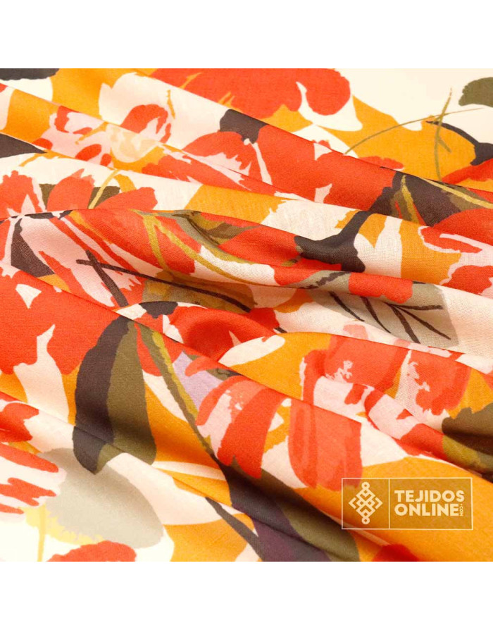 Telas de Lino al Mejor Precio | Lino Flor Caldera Caqui