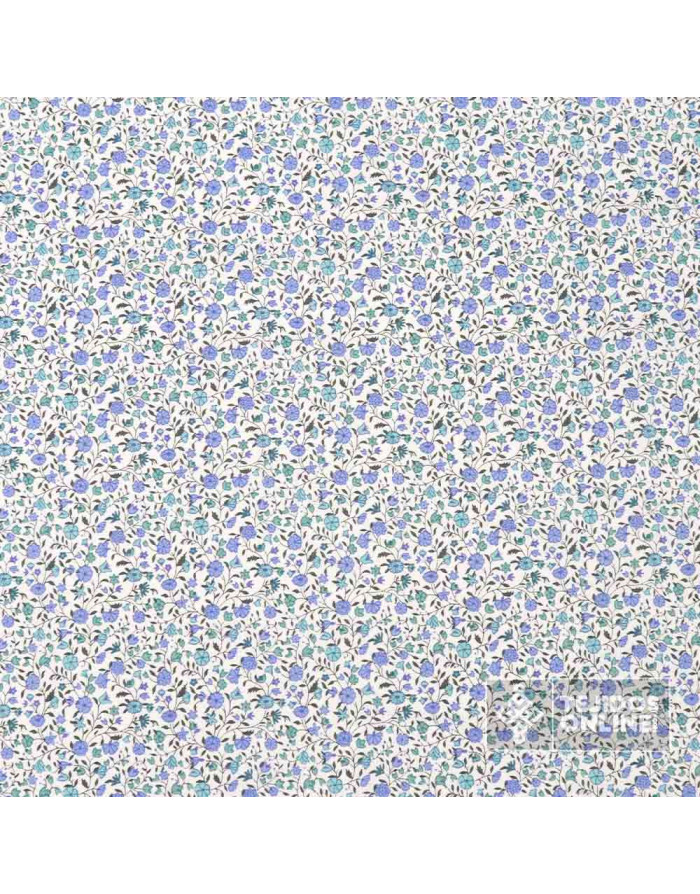 Algodón Blanco flor Liberty Azafata - Telas de Algodón 100% - Imagen 3