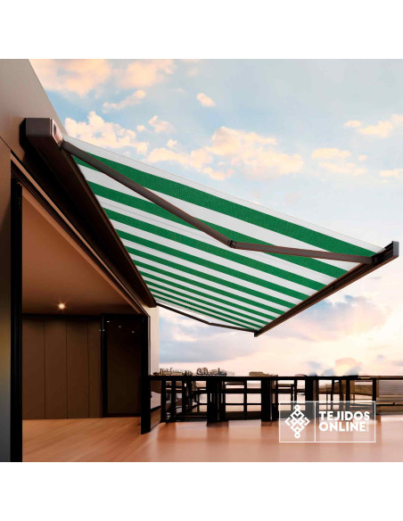 Tela Para Toldo Rayas Amarillas y Blanca Teflón - Toldos - Imagen 2