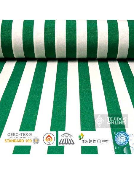 Tela Para Toldo Rayas Amarillas y Blanca Teflón - Toldos - Imagen 1