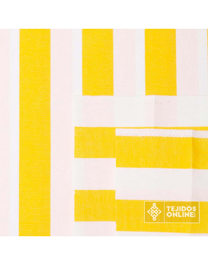 Tela Para Toldo Rayas Amarillas y Blanca Teflón - Toldos