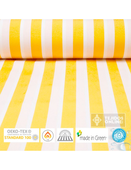 Tela Para Toldo Rayas Amarillas y Blanca Teflón - Toldos Tela Para Toldo Rayas Amarillas y Blanca Teflón - Toldos