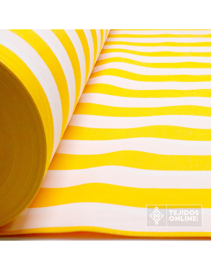 Tela Para Toldo Rayas Amarillas y Blanca Teflón - Toldos
