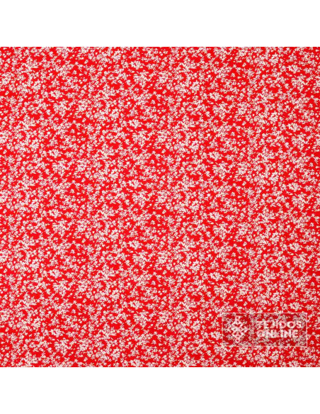 Viscosa Roja Flor Liberty - Tejidos de Moda - Telas de Vestir Viscosa Roja Flor Liberty - Tejidos de Moda - Telas de Vestir