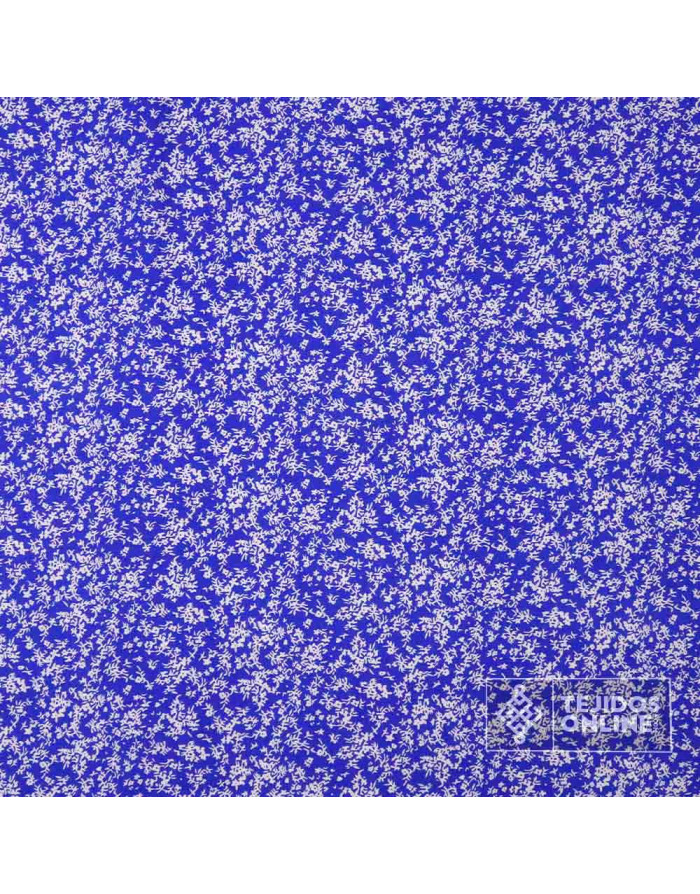 Viscosa Azul Flor Liberty- Tejidos de Moda - Telas de Vestir - Imagen 3