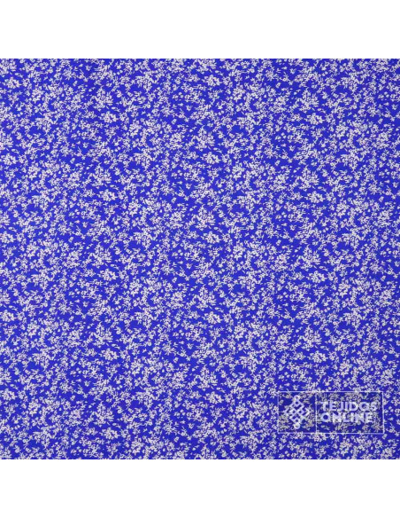 Viscosa Azul Flor Liberty- Tejidos de Moda - Telas de Vestir - Imagen 3
