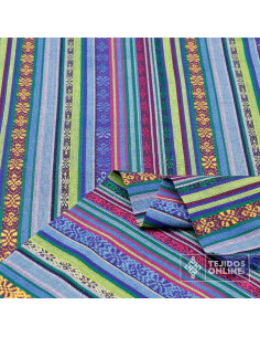 Alpujarreña Azul Royal Verde Lima | Telas para Riñoneras 2