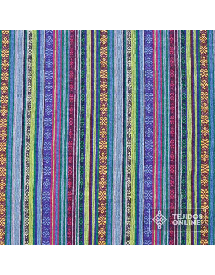 Alpujarreña Azul Royal Verde Lima | Telas para Riñoneras