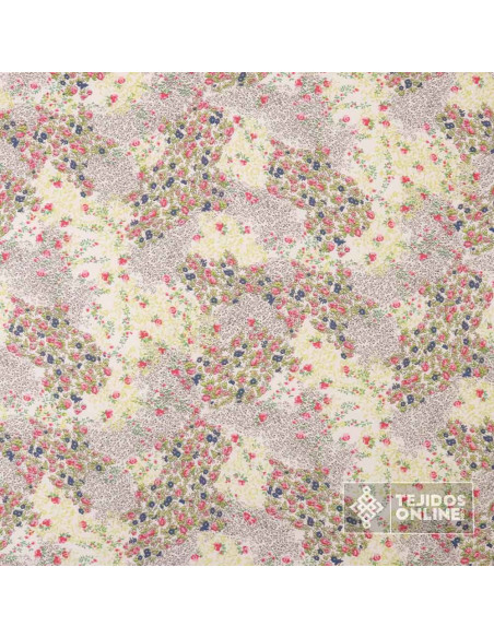 Popelín de Lycra Flor Rosa  - Telas Estampadas con Lycra - Imagen 3