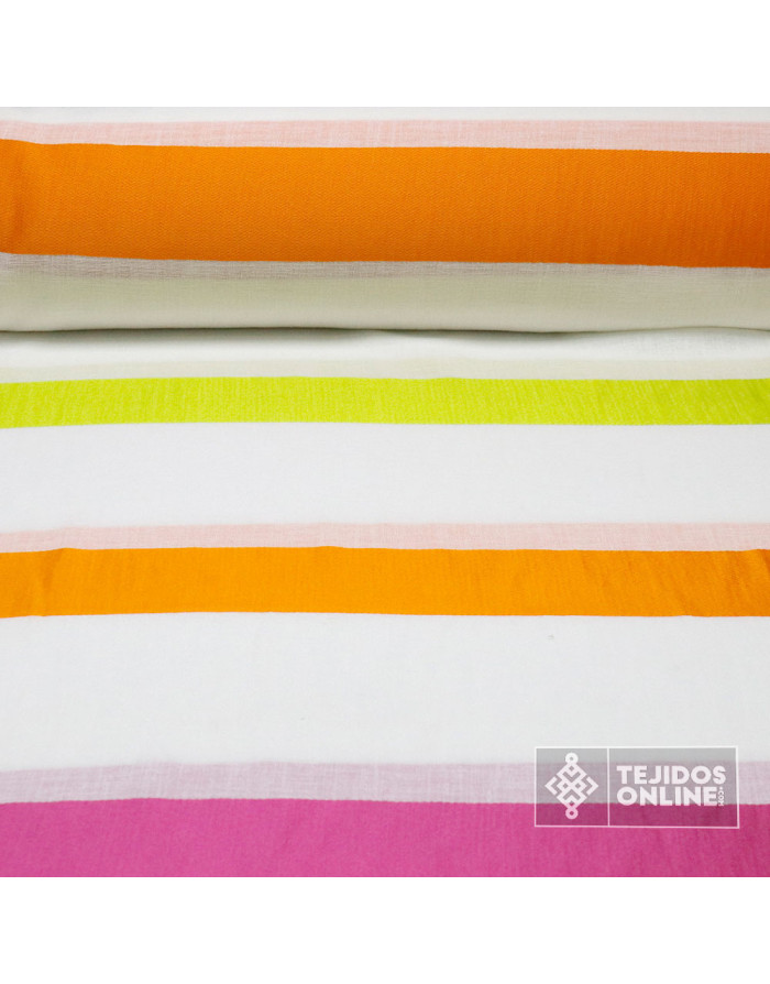 Visillo Infantil Rayas Colorines - Tela de Visillo Infantil - Imagen 1