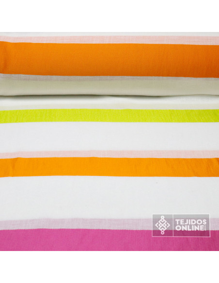 Visillo Infantil Rayas Colorines - Tela de Visillo Infantil - Imagen 1