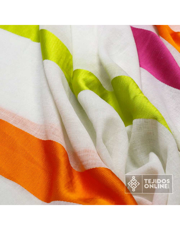 Visillo Infantil Rayas Colorines - Tela de Visillo Infantil - Imagen 2