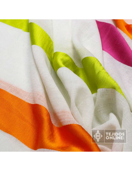 Visillo Infantil Rayas Colorines - Tela de Visillo Infantil - Imagen 2