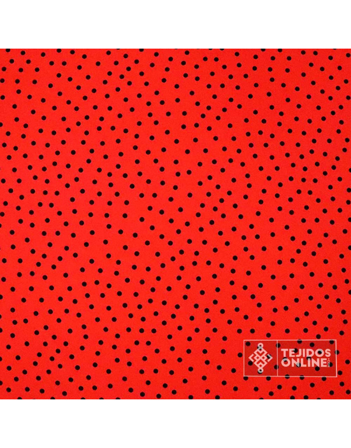 Tela Crespón Coral Lunar Negro Lenteja - Telas para Bailes - Imagen 4