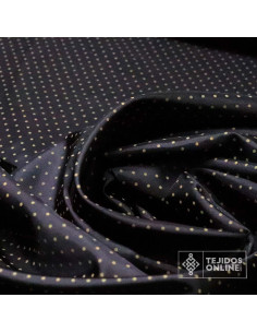 Tela Forro Negro Lunar Caqui - Forro Negro para Vestido 2