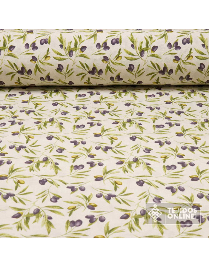 Tela de Aceituna Cuya - Loneta Olivas - Tela para Cocinas