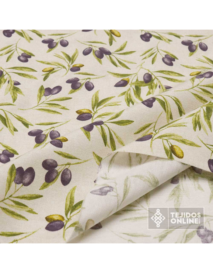 Tela de Aceituna Cuya - Loneta Olivas - Tela para Cocinas