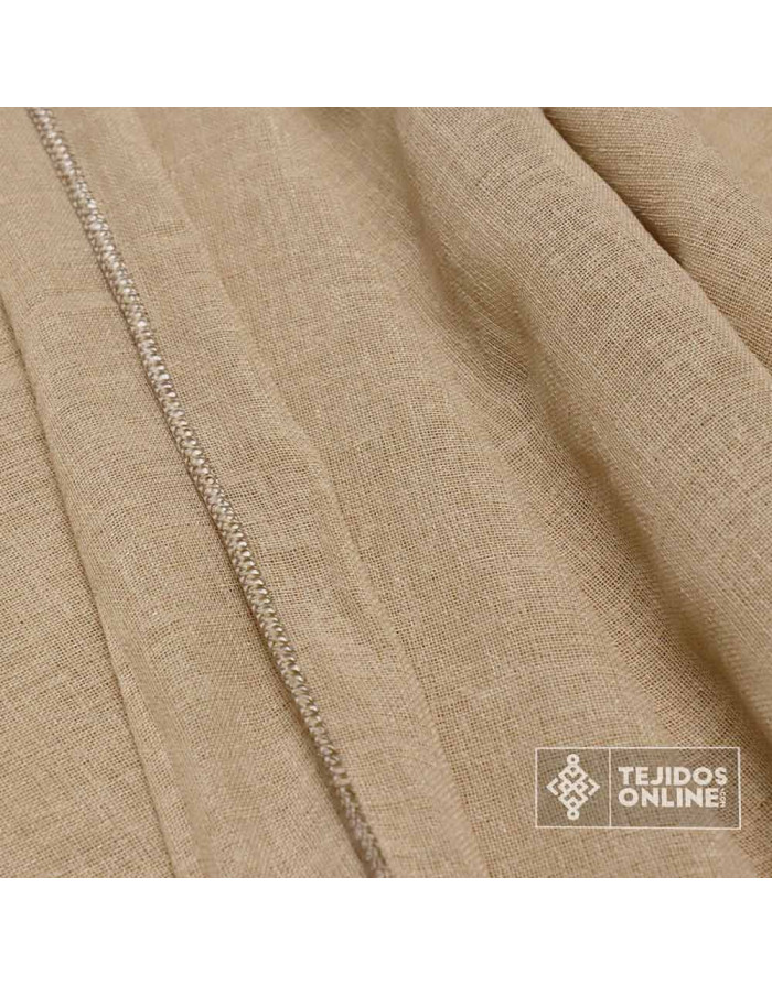 Visillo Cortina Tierra - Tela Visillo Gris 3.20m - Perfecta para Hogar