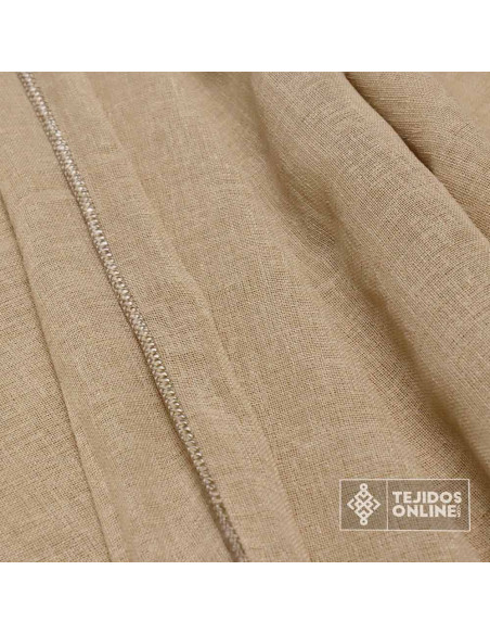 Visillo Cortina Tierra - Tela Visillo Gris 3.20m - Perfecta para Hogar