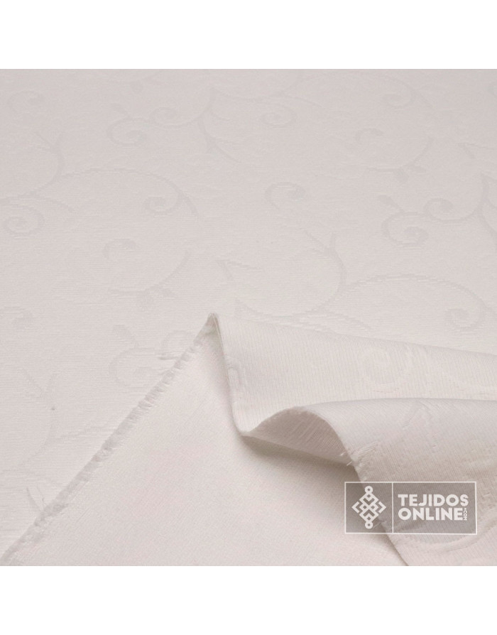 Tela de Piqué Brocado Blanco Forjas | Tienda de Telas Online - Imagen 2
