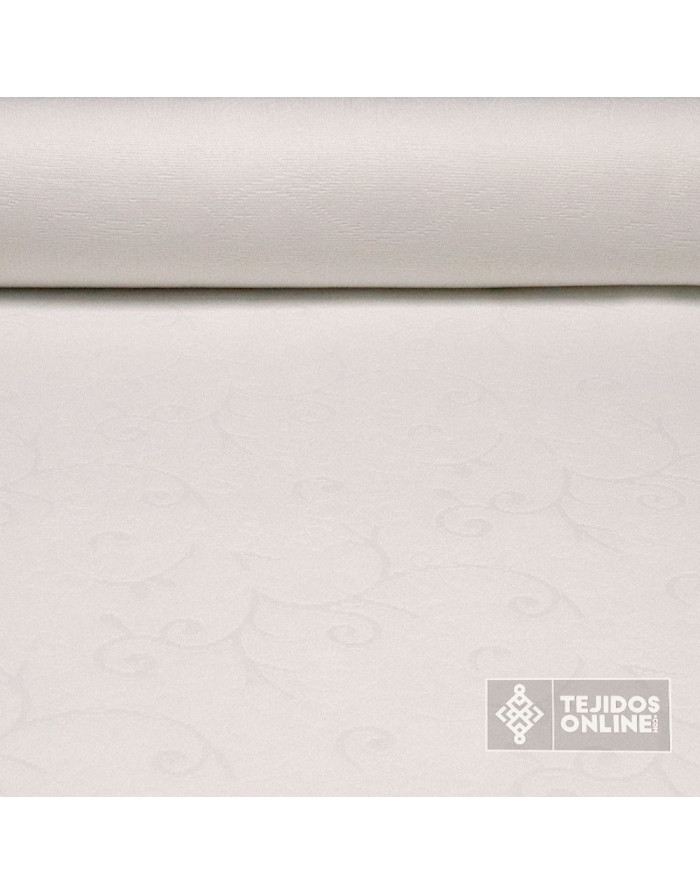 Tela de Piqué Brocado Blanco Forjas | Tienda de Telas Online - Imagen 1