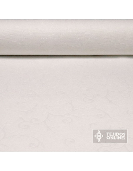 Tela de Piqué Brocado Blanco Forjas | Tienda de Telas Online - Imagen 1