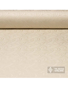 Jacquard Brocado Beige Estella - Tela Brocada - Tienda de Telas