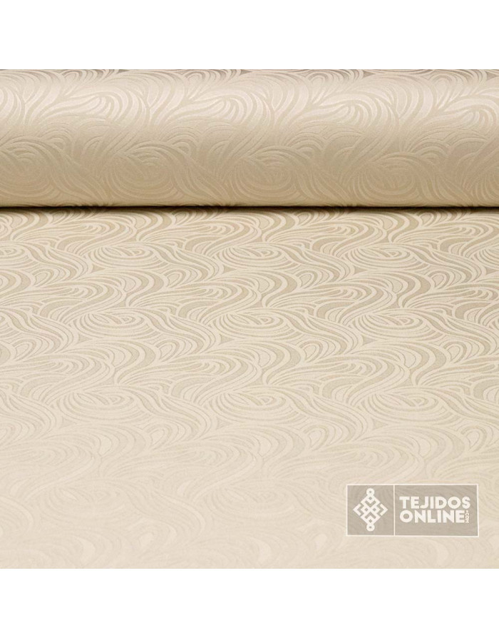 Jacquard Brocado Beige Estella - Tela Brocada - Tienda de Telas - Imagen 1