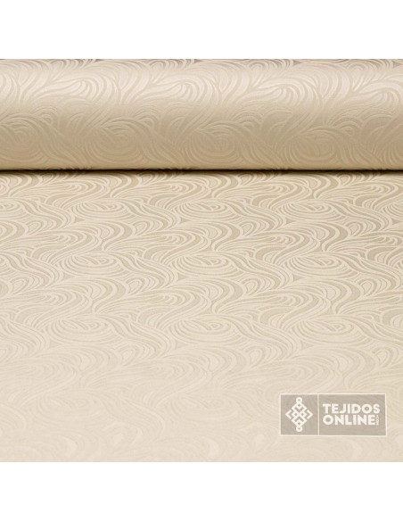 Jacquard Brocado Beige Estella - Tela Brocada - Tienda de Telas - Imagen 1