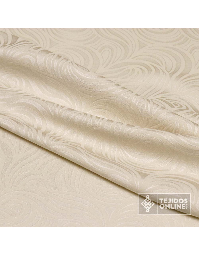 Jacquard Brocado Beige Estella - Tela Brocada - Tienda de Telas - Imagen 3