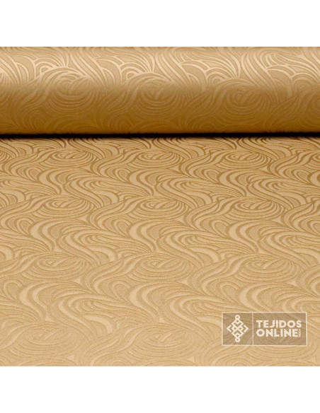 Jacquard Brocado Camel Estella - Tela Brocada - Tienda de Telas